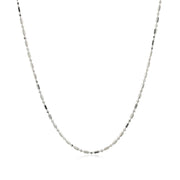 Bids.com 14k White Gold Diamond-Cut Alternating Bead Chain 1.2mm Necklaces White Smoke 16 / White Gold,18 / White Gold,20 / White Gold