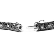 Bids.com 18K White Gold 20.0 Cttw Black and White Pave Set Diamond Eternity Snake Skin Style Tennis Bracelet (Black and G-H Color, SI1-SI2 Clarity) - Size 7" Bracelets White Smoke White.Gold / 7