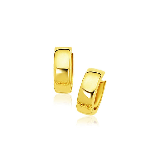 Bids.com 10k Yellow Gold Snuggable Hoop Earrings Earrings White Smoke Yellow Gold