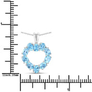 Bids.com 1.90 Carat Genuine Swiss Blue Topaz .925 Sterling Silver Pendant Pendants White Smoke size 18.00