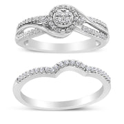 Bids.com .925 Sterling Silver 1/3 Cttw Composite Diamond Frame Bypass Bridal Set Ring and Band (I-J Color, I2-I3 Clarity) - Ring Size 7 Rings White Smoke 7 / White.Sterling Silver,9 / White.Sterling Silver,6 / White.Sterling Silver,8 / White.Sterling Silver,5 / White.Sterling Silver,10 / White.Sterling Silver,11 / White.Sterling Silver,12 / White.Sterling Silver,4 / White.Sterling Silver,13 / White.Sterlin