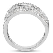 Bids.com 0.83 Carat Genuine White Diamond .925 Sterling Silver Ring Rings White Smoke size 7.00,size 8.00,size 6.00,size 9.00
