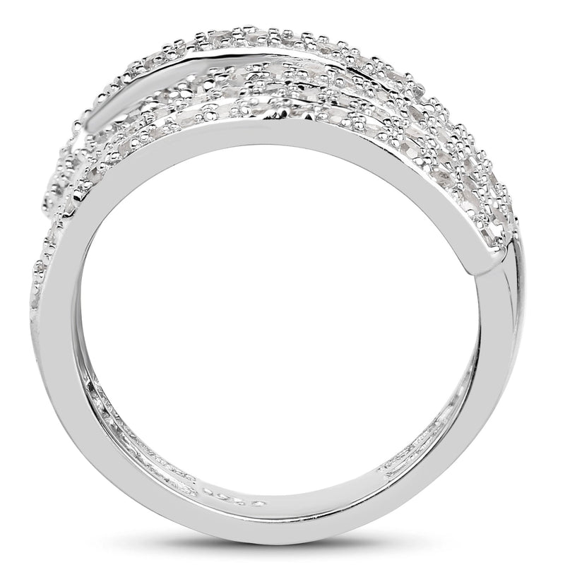 Bids.com 0.83 Carat Genuine White Diamond .925 Sterling Silver Ring Rings White Smoke size 7.00,size 8.00,size 6.00,size 9.00