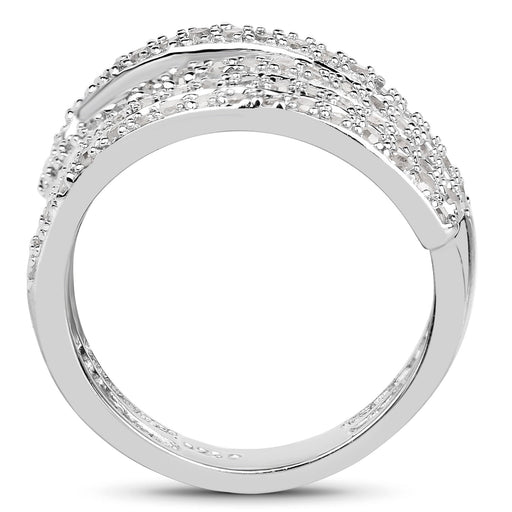 Bids.com 0.83 Carat Genuine White Diamond .925 Sterling Silver Ring Rings White Smoke size 7.00,size 8.00,size 6.00,size 9.00