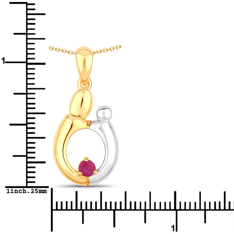 Bids.com 0.20 Carat Genuine Ruby .925 Sterling Silver Pendant Pendants White Smoke size 18.00