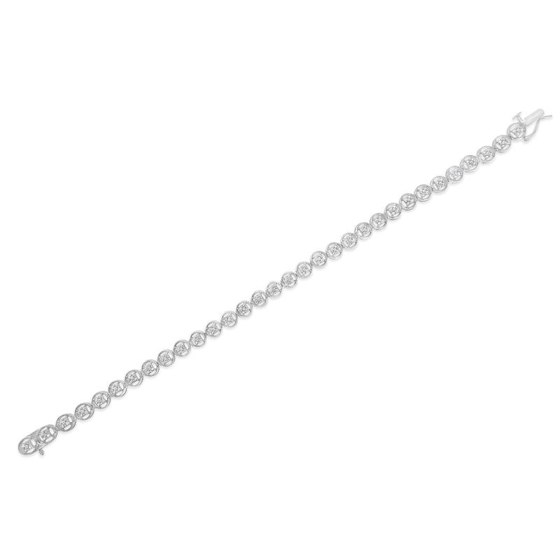 Bids.com 14K Rose Gold Over .925 Sterling Silver 1/4 Cttw Diamond 7" Open Circle Wheel Link Tennis Bracelet (I-J Color, I2-I3 Clarity) Bracelets White Smoke 7 / White.Sterling Silver,7 / Yellow.Sterling Silver,7 / Rose.Sterling Silver