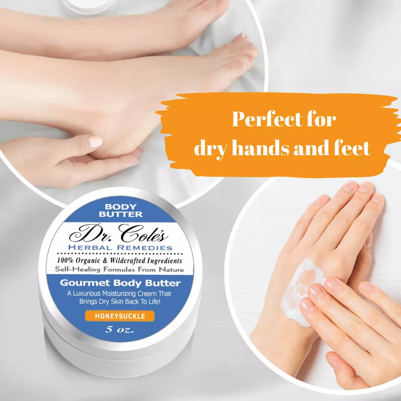 COLEHERBALS LLC 35 - Dr. Cole's Gourmet Body Butter - HONEYSUCKLE Herbal Light Gray