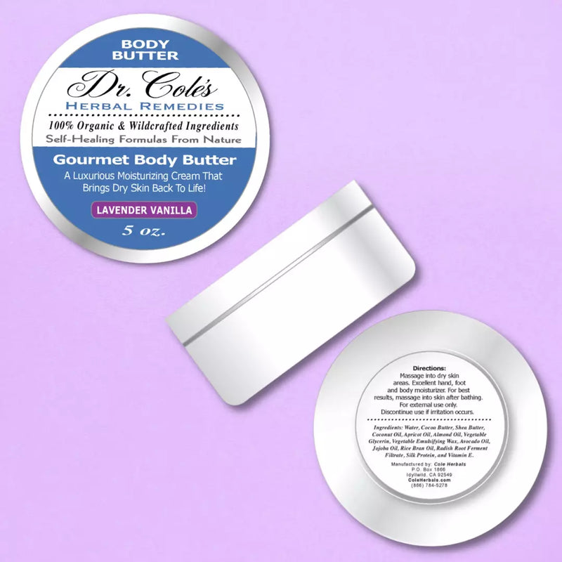 COLEHERBALS LLC 38 - Dr. Cole's Gourmet Body Butter - LAVENDER VANILLA Herbal Thistle