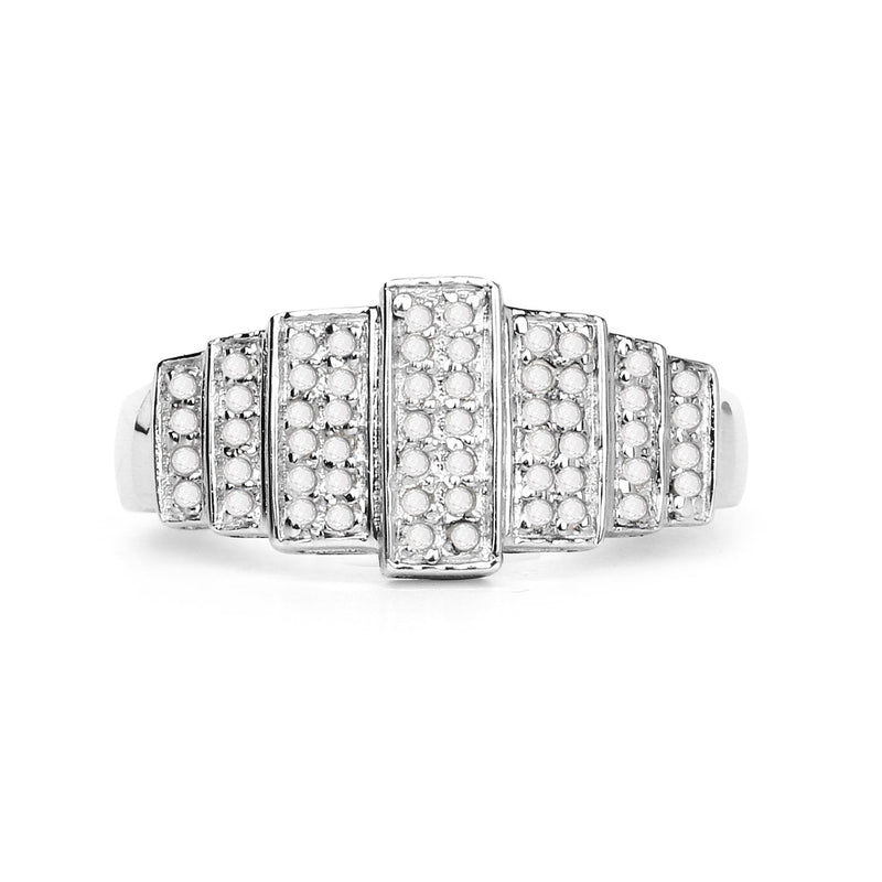 Bids.com 14K White Gold Plated 0.26 Carat Genuine White Diamond .925 Sterling Silver Ring Rings White Smoke size 6.00,size 7.00,size 8.00