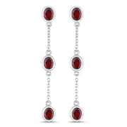 Bids.com 2.70 Carat Genuine Garnet .925 Sterling Silver Earrings Earrings White Smoke