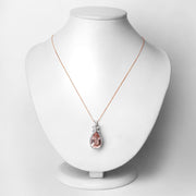 Bids.com 8.14 Carat Genuine Morganite and White Diamond 14K Rose Gold Pendant Pendants Lavender