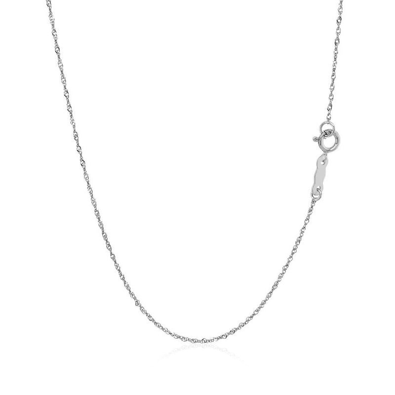 Bids.com 14k White Gold Singapore Chain 0.8mm Necklaces White Smoke 16 / White Gold,18 / White Gold