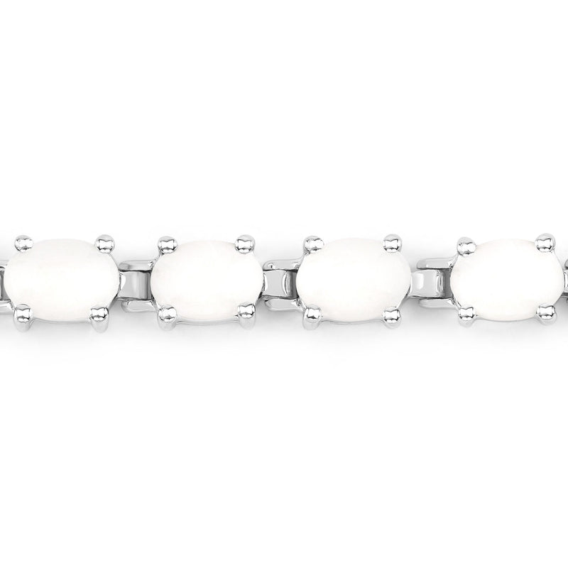 Bids.com 10.26 Carat Genuine Opal .925 Sterling Silver Bracelet Bracelets White Smoke size 7.00
