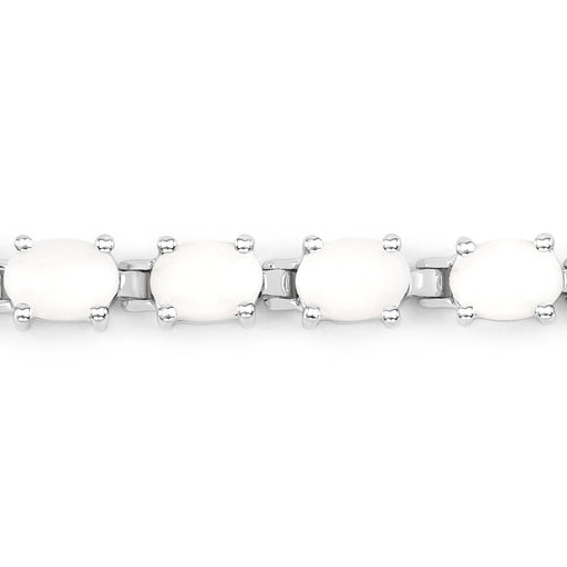 Bids.com 10.26 Carat Genuine Opal .925 Sterling Silver Bracelet Bracelets White Smoke size 7.00