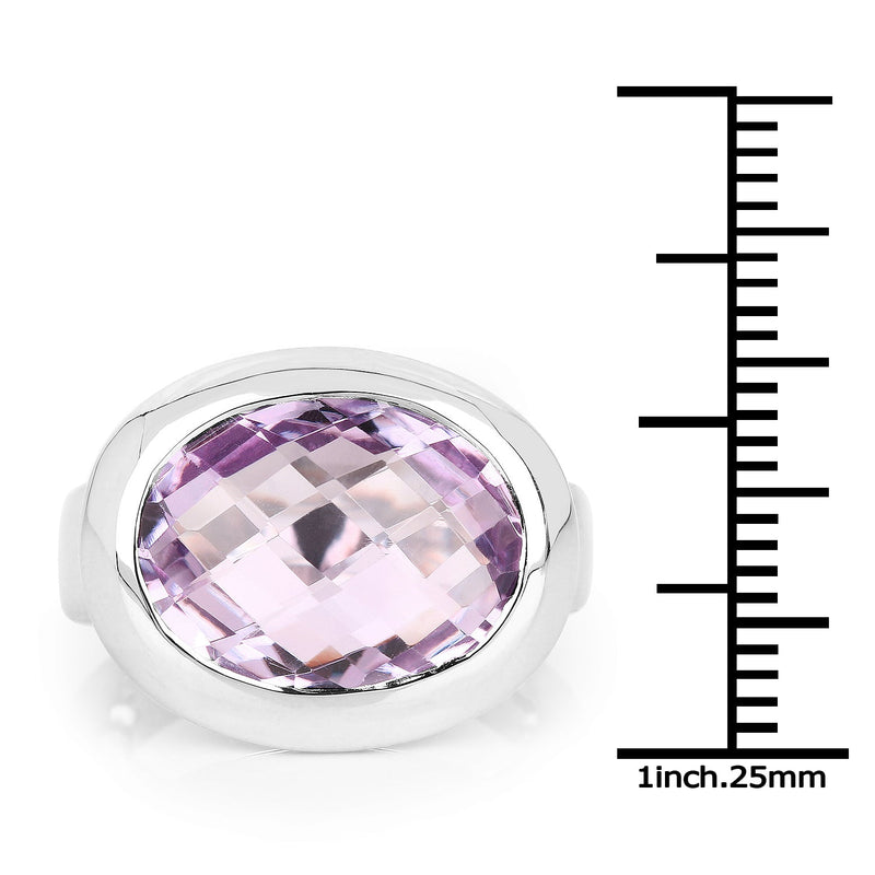 Bids.com 8.00 Carat Genuine Pink Amethyst .925 Sterling Silver Ring Rings White Smoke size 5.00,size 6.00,size 9.00,size 7.00,size 8.00