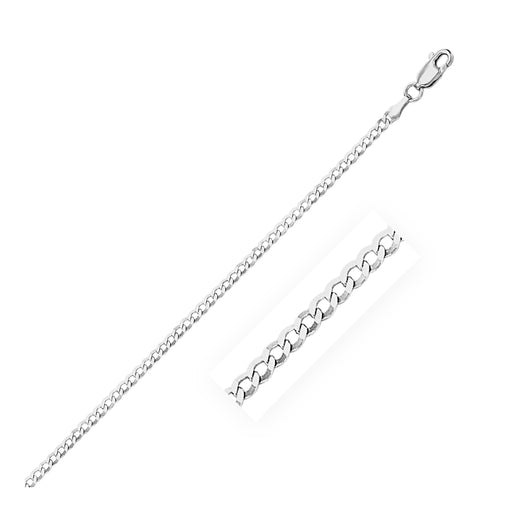 Bids.com 2.6mm 14k White Gold Solid Curb Chain Necklaces White Smoke 16 / White Gold,18 / White Gold,20 / White Gold,24 / White Gold