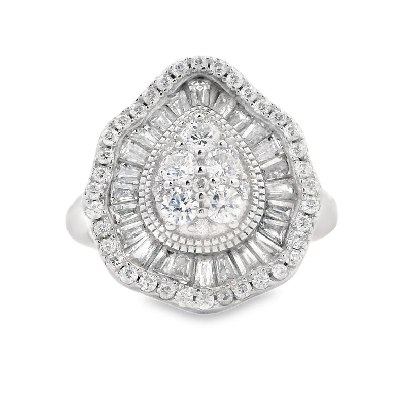 Bids.com Cubic Zirconium Ring Sterling Silver Rings White Smoke 5.0