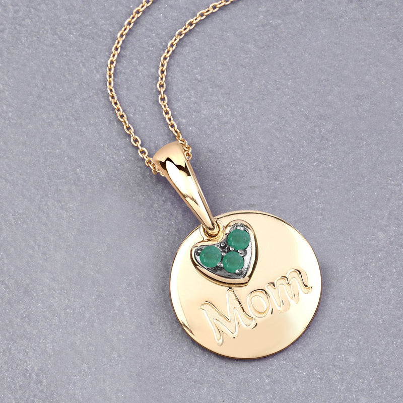 Bids.com 0.17 Carat Genuine Emerald .925 Sterling Silver Pendant Pendants Dark Gray size 18.00