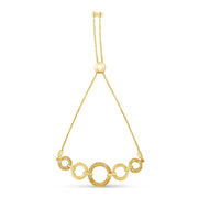 Bids.com 10K Yellow Gold over .925 Sterling Silver Diamond Accented Graduated Infinity Open Circle 6â€-9â€ Adjustable Bolo Bracelet Bracelets White Smoke Yellow.Sterling Silver / 7