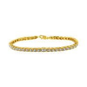 Bids.com 10K Yellow Gold Plated .925 Sterling Silver 1 cttw Prong-Set Diamond Pear Shape Link Bracelet (I-J Color, I1-I2 Clarity) - 7.25" Bracelets White Smoke Yellow.Sterling Silver / 7.25