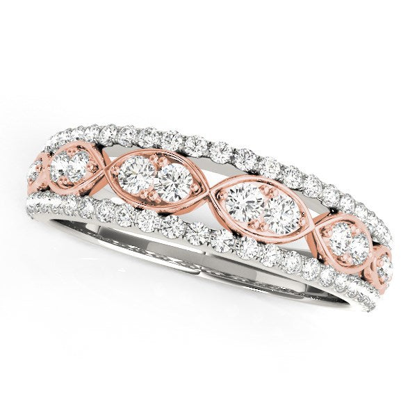 Bids.com 14k White And Rose Gold Doulbe Diamond Infinity Design Band (3/8 cttw) Rings White Smoke 3 / White & Rose Gold,3.5 / White & Rose Gold,4 / White & Rose Gold,4.5 / White & Rose Gold,5 / White & Rose Gold,5.5 / White & Rose Gold,6 / White & Rose Gold,6.5 / White & Rose Gold,7 / White & Rose Gold,7.5 / White & Rose Gold,8 / White & Rose Gold,8.5
