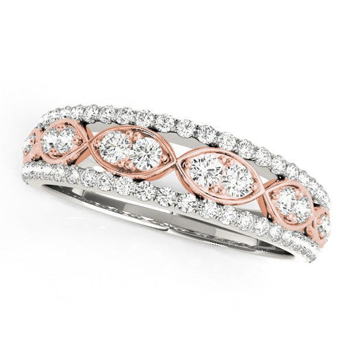 Bids.com 14k White And Rose Gold Doulbe Diamond Infinity Design Band (3/8 cttw) Rings White Smoke 3 / White & Rose Gold,3.5 / White & Rose Gold,4 / White & Rose Gold,4.5 / White & Rose Gold,5 / White & Rose Gold,5.5 / White & Rose Gold,6 / White & Rose Gold,6.5 / White & Rose Gold,7 / White & Rose Gold,7.5 / White & Rose Gold,8 / White & Rose Gold,8.5