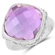 Bids.com 8.40 Carat Genuine Amethyst .925 Sterling Silver Ring Rings White Smoke size 6.00,size 9.00,size 7.00,size 8.00