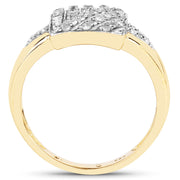 Bids.com 14K Yellow Gold Plated 0.23 Carat Genuine White Diamond .925 Sterling Silver Ring Rings White Smoke size 6.00,size 8.00,size 7.00,size 9.00
