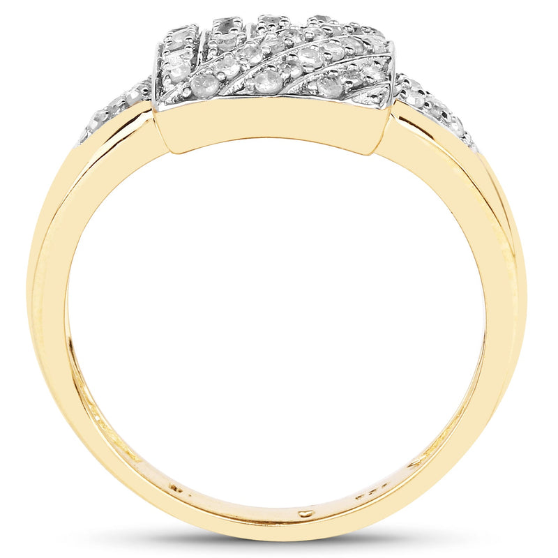 Bids.com 14K Yellow Gold Plated 0.23 Carat Genuine White Diamond .925 Sterling Silver Ring Rings White Smoke size 6.00,size 8.00,size 7.00,size 9.00