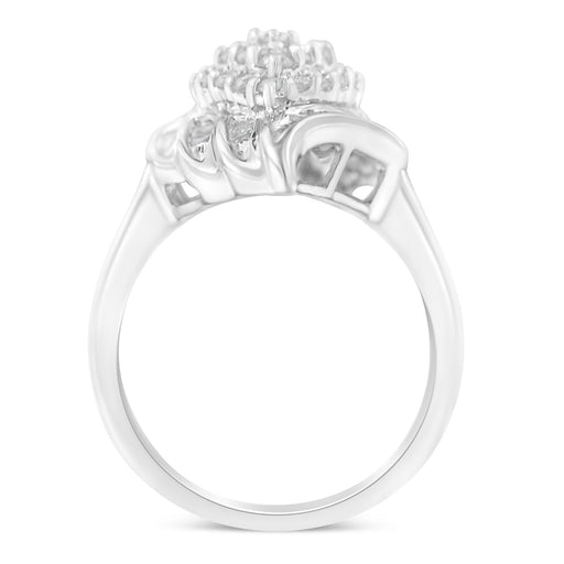 Bids.com .925 Sterling Silver Â¾ Cttw Round and Baguette Cut Diamond Stair-Stepped Cluster Waterfall Cocktail Ring (I-J Color, I2-I3 Clarity) - Size 6 Rings White Smoke 7 / White.Sterling Silver,6 / White.Sterling Silver,8 / White.Sterling Silver,7.75 / White.Sterling Silver,7.5 / White.Sterling Silver,7.25 / White.Sterling Silver,6.75 / White.Sterling Silver,6.5 / White.Sterling Silver,6.25 / White.Sterling Silver