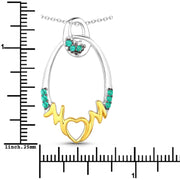 Bids.com 0.15 Carat Genuine Emerald .925 Sterling Silver Pendant Pendants White Smoke size 18.00