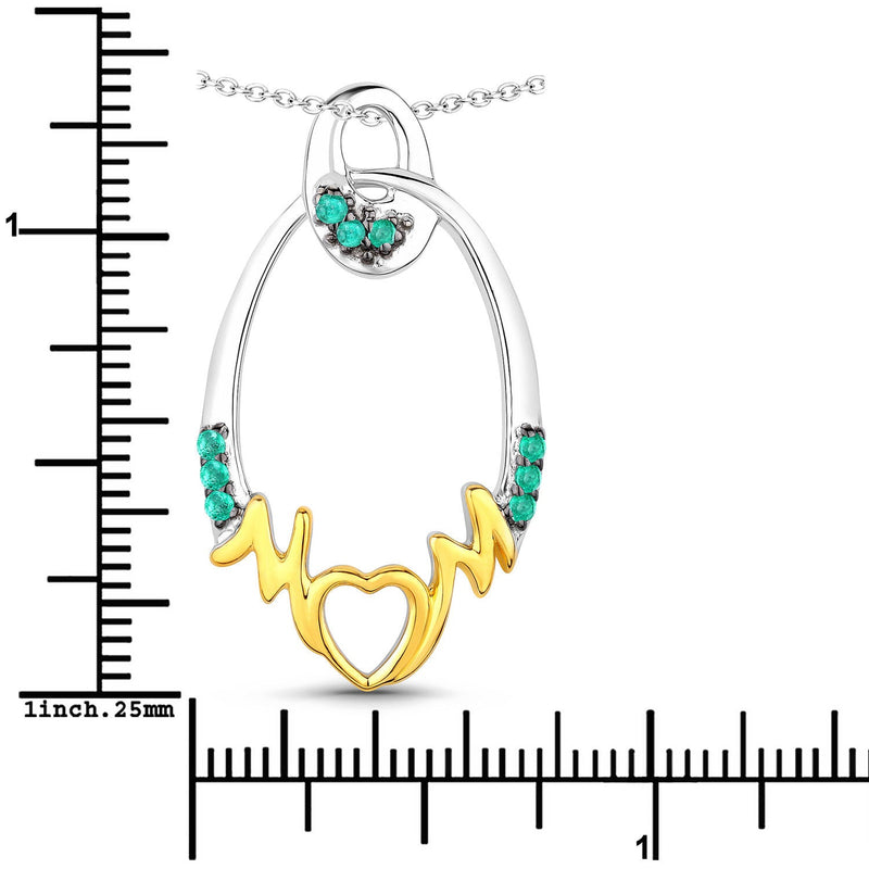 Bids.com 0.15 Carat Genuine Emerald .925 Sterling Silver Pendant Pendants White Smoke size 18.00