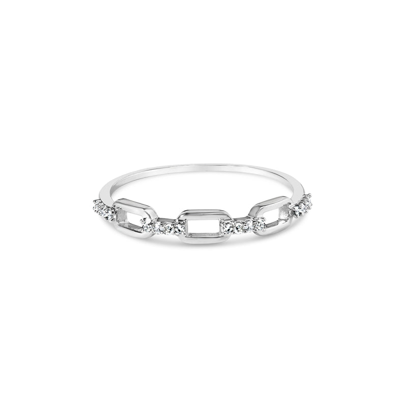 Bids.com .925 Sterling Silver Diamond Accent Paperclip Band Ring (I-J Color, I2-I3 Clarity) - Ring Size 6 Rings White Smoke 6 / White.Sterling Silver,7 / White.Sterling Silver,8 / White.Sterling Silver,5 / White.Sterling Silver,9 / White.Sterling Silver