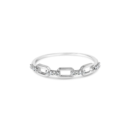 Bids.com .925 Sterling Silver Diamond Accent Paperclip Band Ring (I-J Color, I2-I3 Clarity) - Ring Size 6 Rings White Smoke 6 / White.Sterling Silver,7 / White.Sterling Silver,8 / White.Sterling Silver,5 / White.Sterling Silver,9 / White.Sterling Silver
