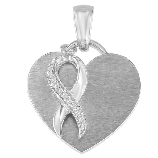 Bids.com .925 Sterling Silver 1/10 cttw Diamond Heart Pendant Necklace (H-I, I1-I2) Necklaces White Smoke White.Sterling Silver / 18