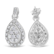 Bids.com 10k White Gold Round Cut Diamond Earrings (0.75 cttw, H-I Color, I1-I2 Clarity) Earrings White Smoke White.Gold / 0.75