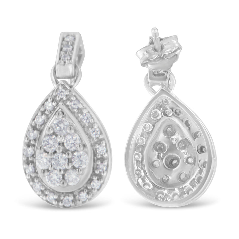 Bids.com 10k White Gold Round Cut Diamond Earrings (0.75 cttw, H-I Color, I1-I2 Clarity) Earrings White Smoke White.Gold / 0.75