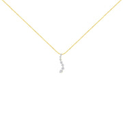 Bids.com AGS Certified 14K Yellow Gold 2.0 Cttw Baguette and Brilliant Round-Cut Diamond Journey 18" Pendant Necklace (F-G Color, I1-I2 Clarity) Necklaces White Smoke Yellow.Gold / 18