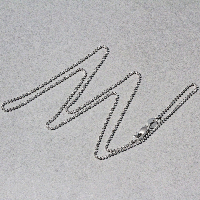 Bids.com 14k White Gold Bead Chain 1.0mm Necklaces Gray 16 / White Gold,18 / White Gold,20 / White Gold