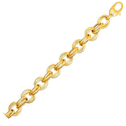 Bids.com Twisted Double Link Bracelet in 14k Yellow Gold Bracelets White Smoke 8 / Yellow Gold