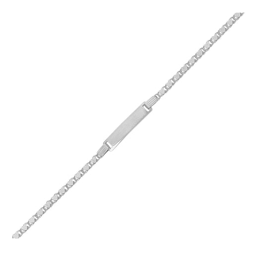 Bids.com 14k White Gold Childrens Heart Link ID Bracelet Bracelets White Smoke 6 / White Gold