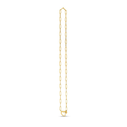 Bids.com 14k Yellow Gold Heart Element Paperclip Necklace Necklaces Seashell 18 / Yellow Gold