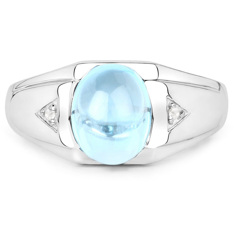Bids.com 3.67 Carat Genuine Swiss Blue Topaz and White Topaz .925 Sterling Silver Ring Rings White Smoke size 6.00,size 8.00,size 9.00,size 7.00,size 10.50,size 5.00