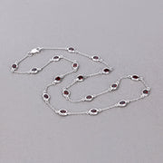 Bids.com 8.10 Carat Genuine Garnet .925 Sterling Silver Necklace Necklaces Dark Gray size 18.00
