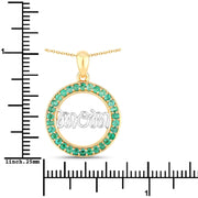 Bids.com 0.54 Carat Genuine Emerald .925 Sterling Silver Pendant Pendants White Smoke size 18.00