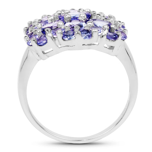 Bids.com 3.91 Carat Genuine Tanzanite .925 Sterling Silver Ring Rings White Smoke size 6.00,size 7.00,size 8.00,size 9.00,size 5.00,size 10.00