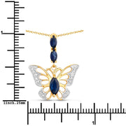 Bids.com 0.92 Carat Genuine Blue Sapphire and White Zircon .925 Sterling Silver Pendant Pendants White Smoke