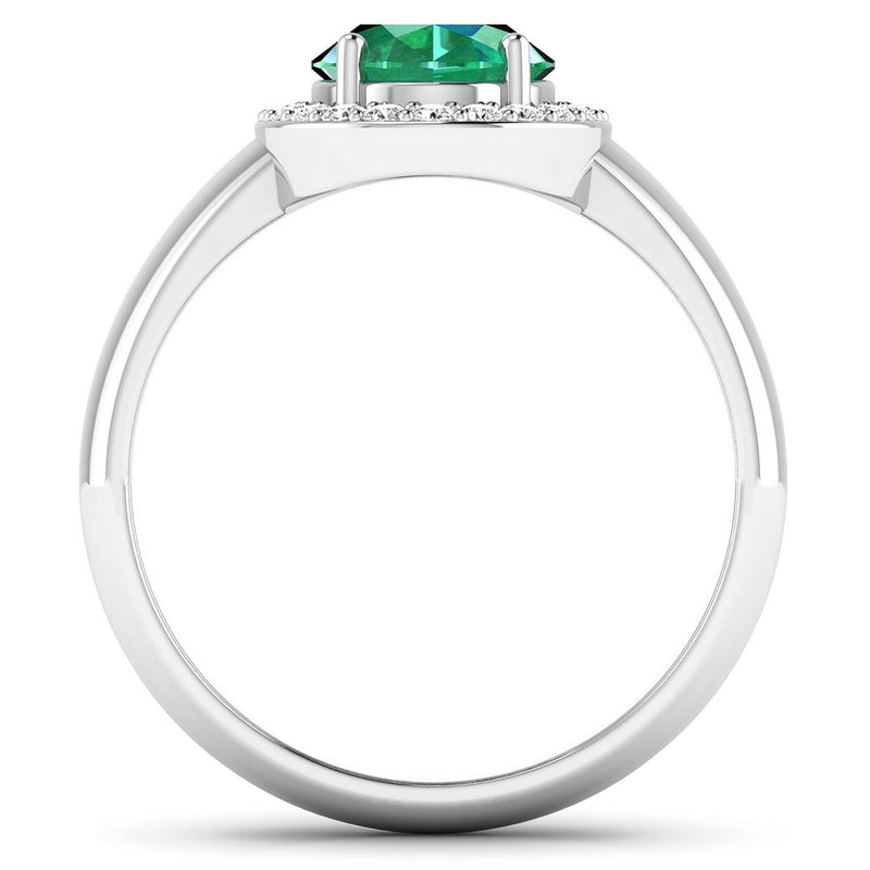 Bids.com 1.87 Carat Genuine Zambian Emerald and White Diamond 14K White Gold Ring Rings White Smoke size 6.00,size 7.00,size 8.00,size 9.00