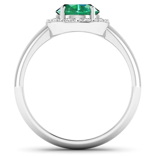 Bids.com 1.87 Carat Genuine Zambian Emerald and White Diamond 14K White Gold Ring Rings White Smoke size 6.00,size 7.00,size 8.00,size 9.00