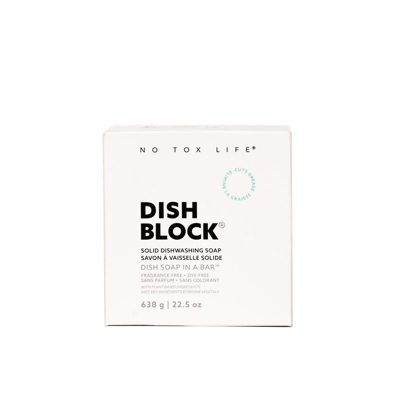 No Tox Life DISH BLOCK® solid dish soap - Huge bar (22.5 oz | 638g) - No Tox Life® Home & Kitchen White Smoke
